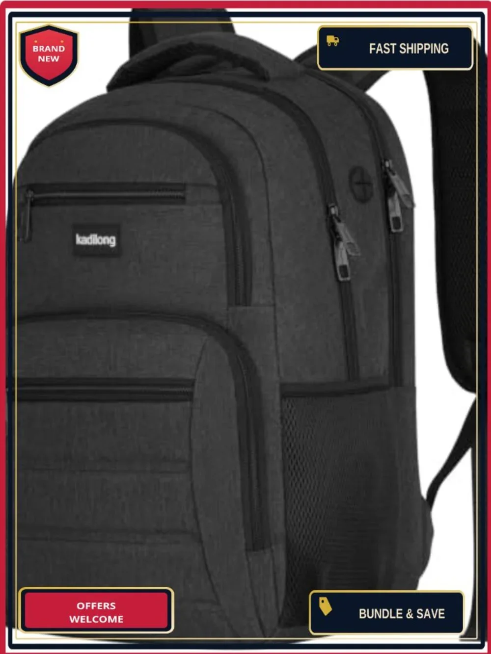 17.3 Inch Laptop Backpack with USB Charger, Book Bag for Men Teens, School Work